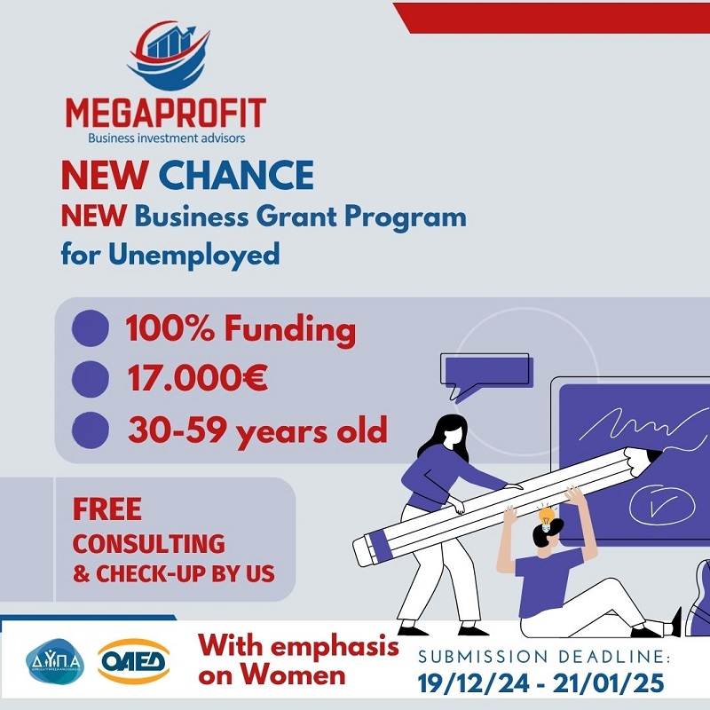 DYPA Program: 100% Subsidy of €17,000 for Unemployed People 30-59 Years Old – Emphasis on Women